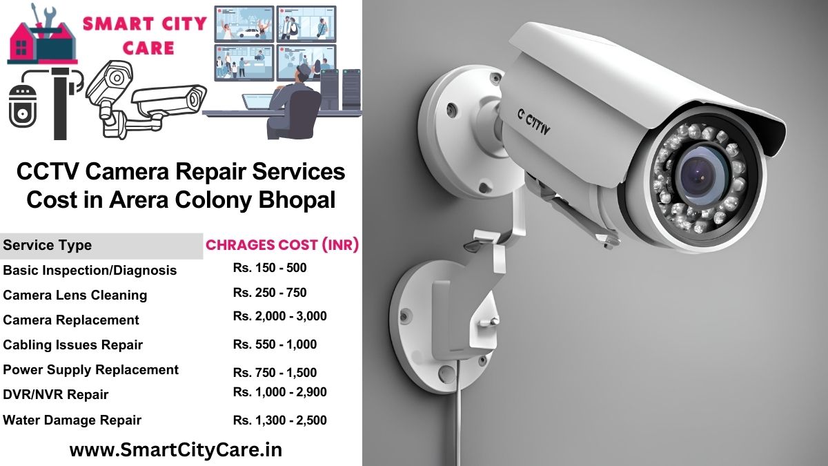 CCTV camera repair services charges list in Bhopal, Arera Colony