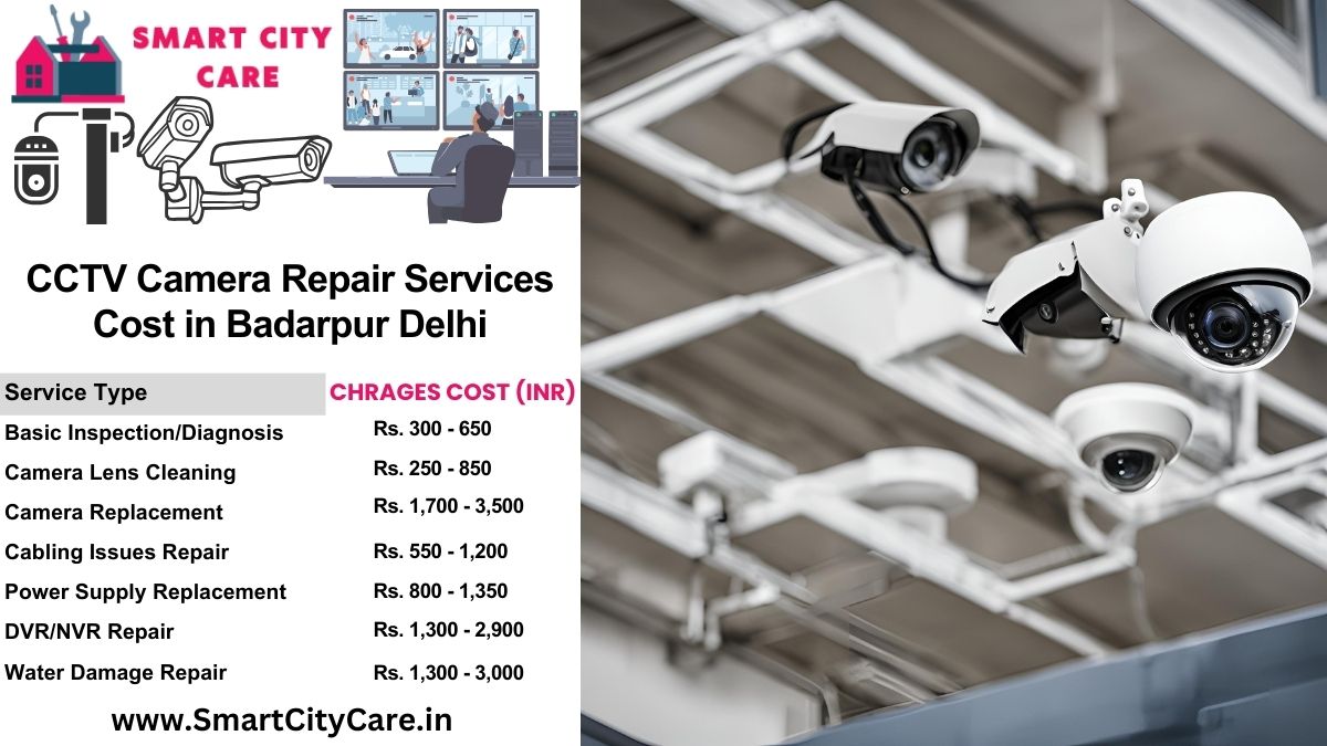 CCTV camera repair services charges list in Delhi, Badarpur