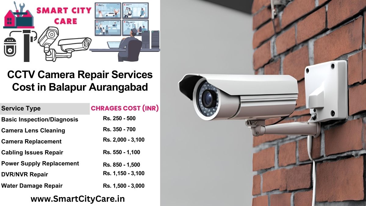 CCTV camera repair services charges list in Aurangabad, Balapur