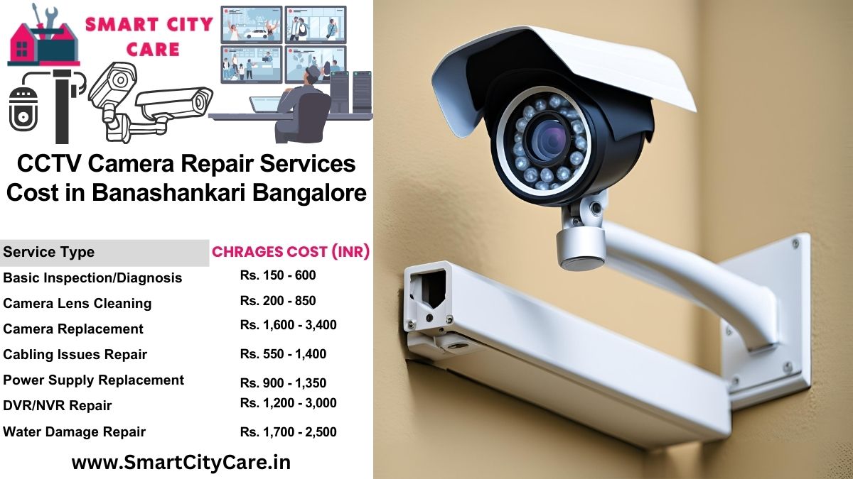 CCTV camera repair services charges list in Bangalore, Banashankari