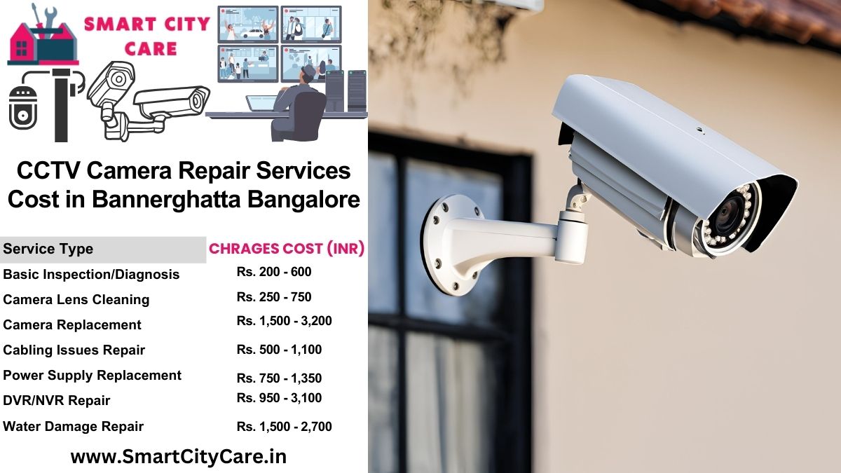 CCTV camera repair services charges list in Bangalore, Bannerghatta