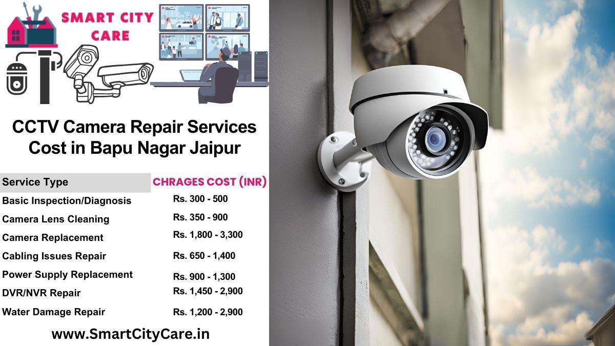 CCTV camera repair services charges list in Jaipur, Bapu Nagar