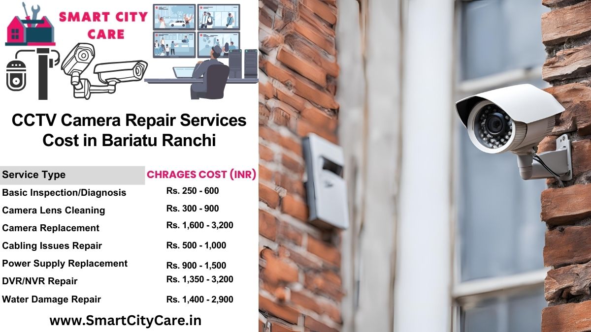 CCTV camera repair services charges list in Ranchi, Bariatu