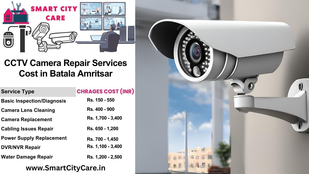 CCTV camera repair services charges list in Amritsar, Batala