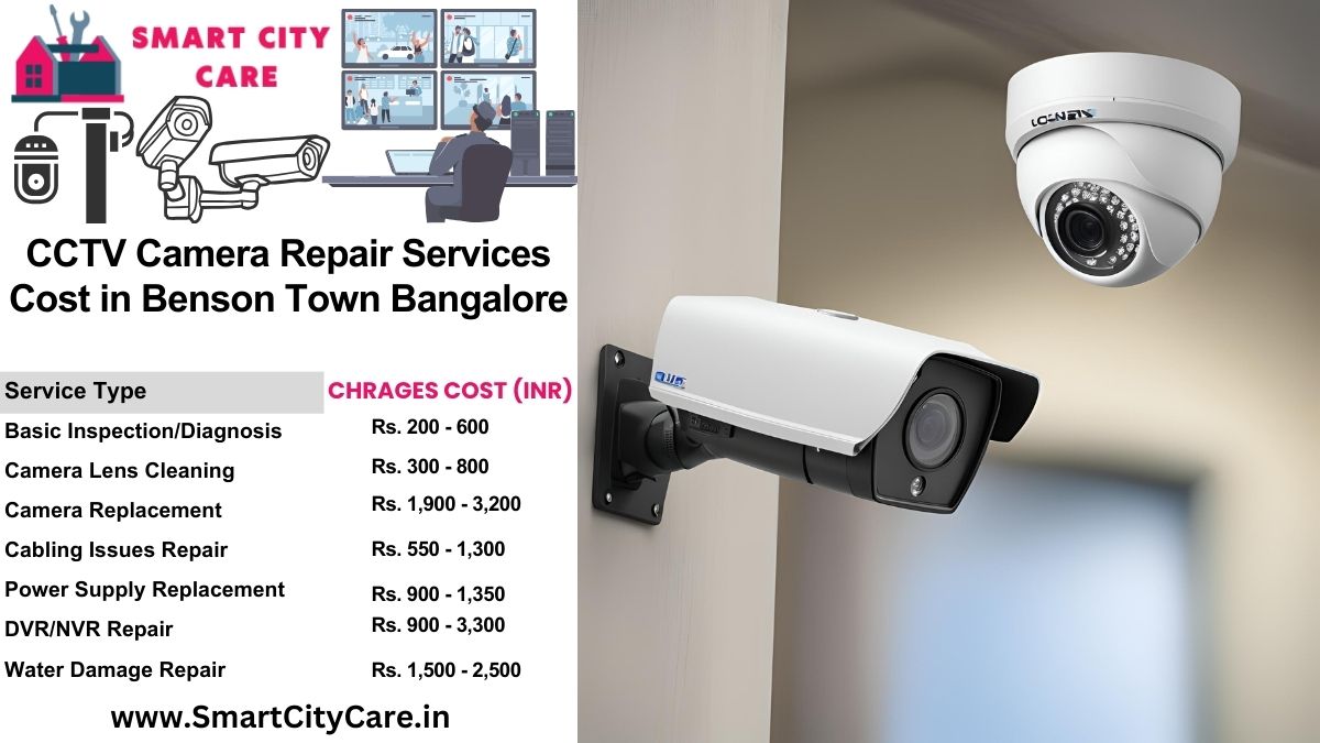 CCTV camera repair services charges list in Bangalore, Benson Town