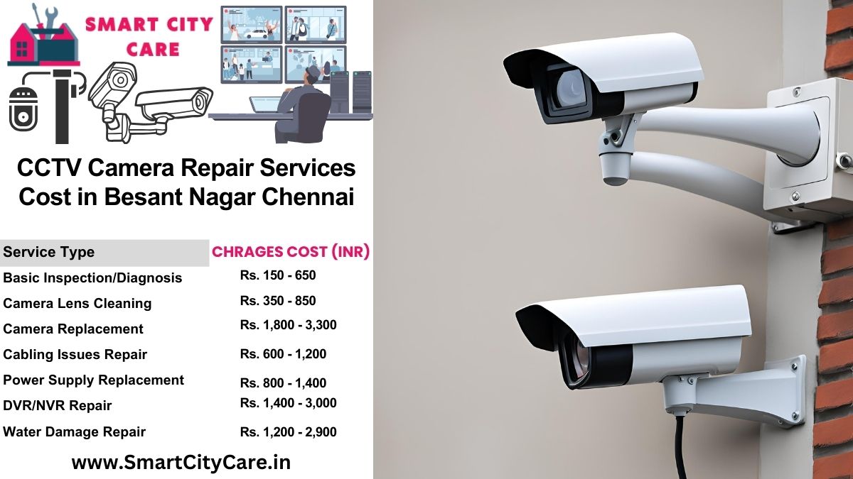 CCTV camera repair services charges list in Chennai, Besant Nagar