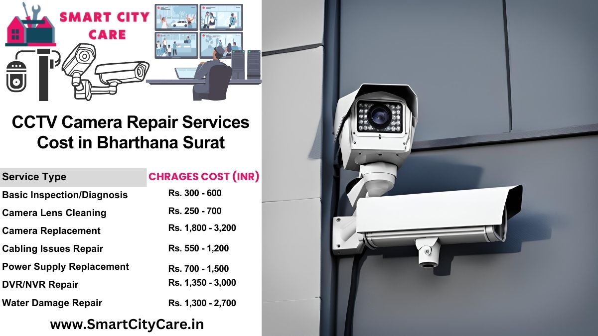 CCTV camera repair services charges list in Surat, Bharthana