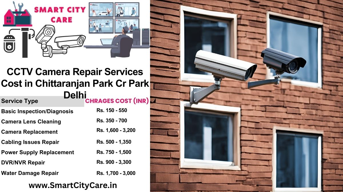 CCTV camera repair services charges in Delhi, Chittaranjan Park (CR Park)