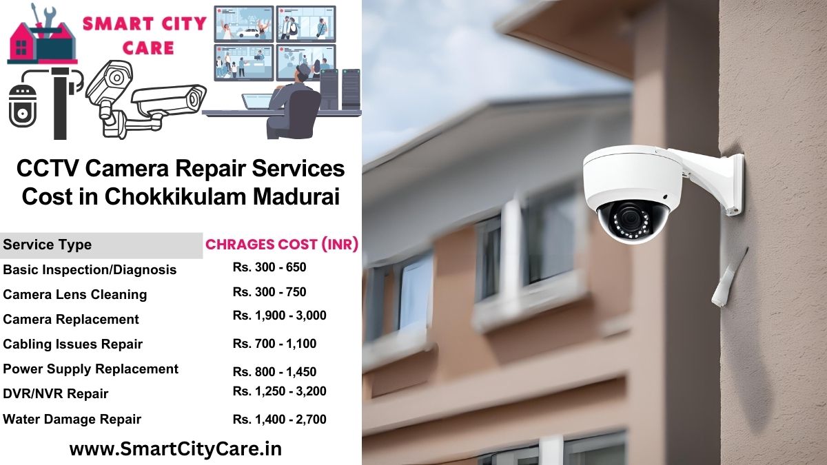 CCTV camera repair services charges list in Madurai, Chokkikulam