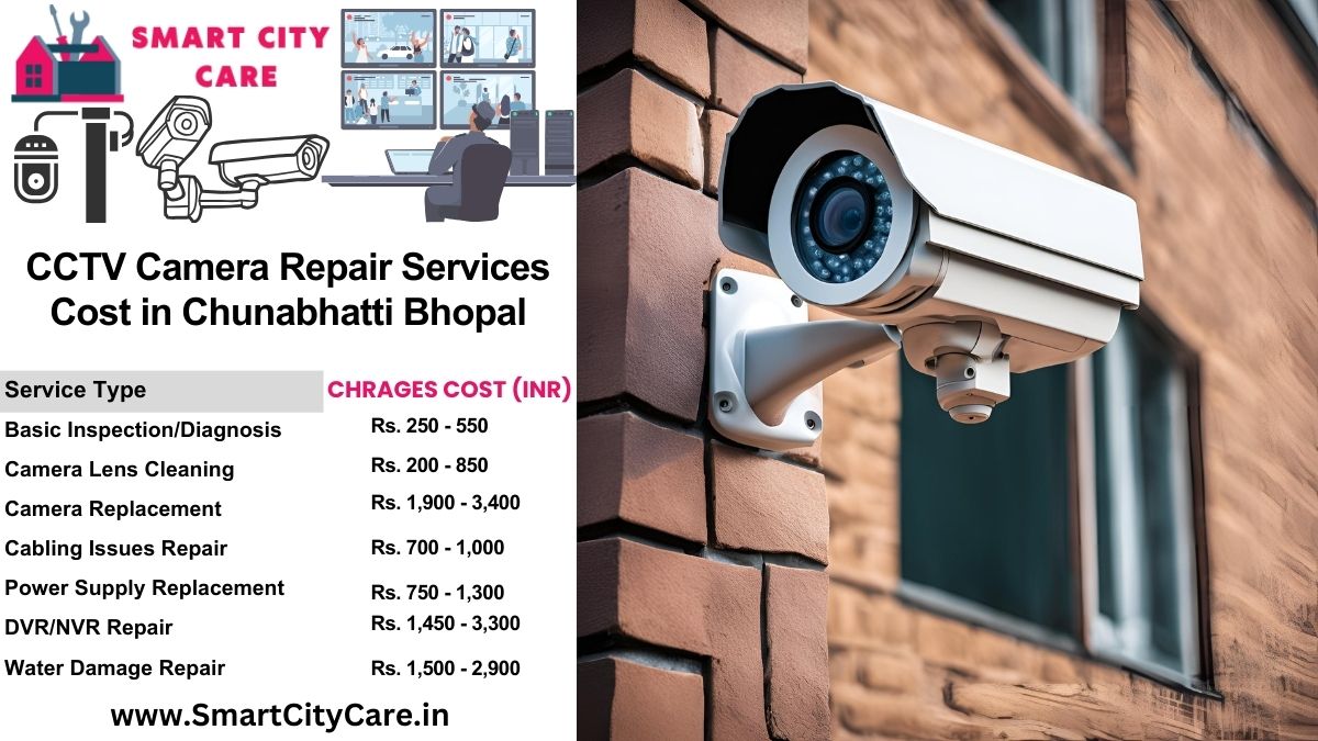 CCTV camera repair services charges list in Bhopal, Chunabhatti