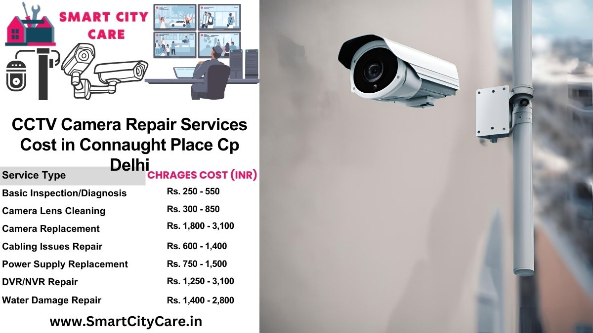 CCTV camera repair services charges list in Delhi, Connaught Place cp