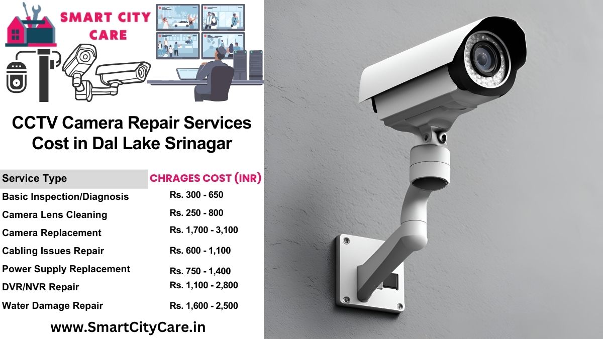 CCTV camera repair services charges list in Srinagar, Dal Lake