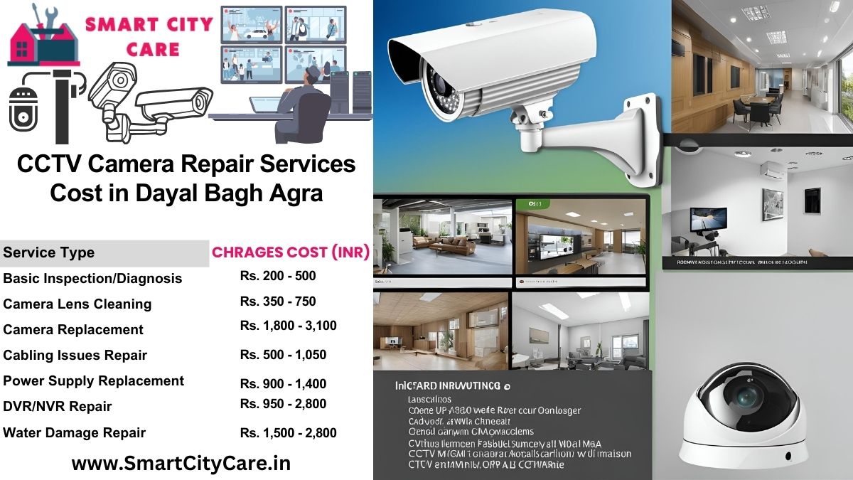 CCTV camera repair services charges list in Agra, Dayal Bagh