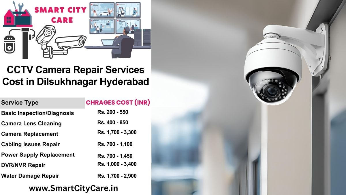 CCTV camera repair services charges list in Hyderabad, Dilsukhnagar