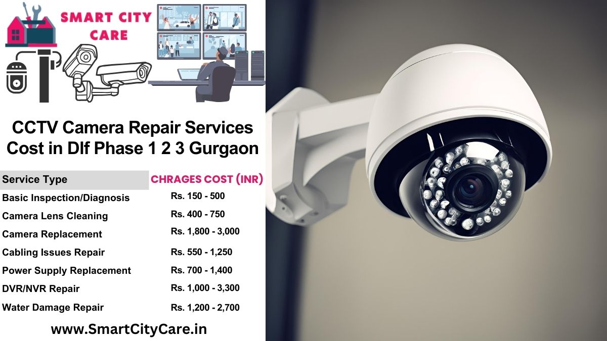 CCTV camera repair services charges list in Gurgaon, Dlf phase 1 2 3