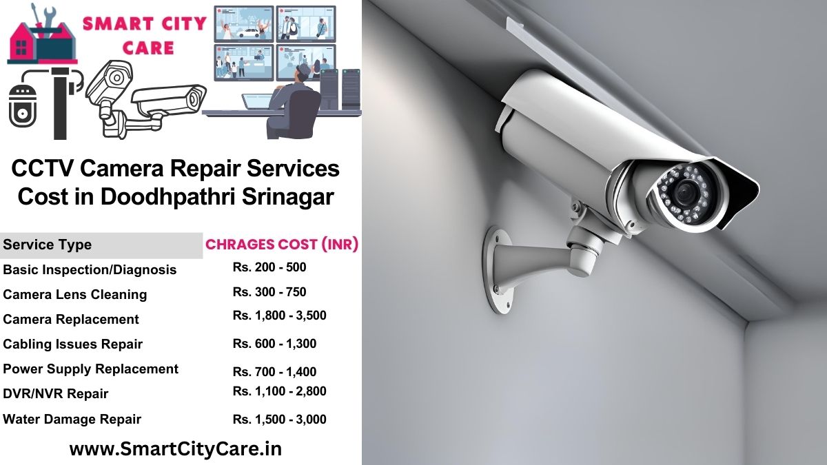 CCTV camera repair services charges list in Srinagar, Doodhpathri