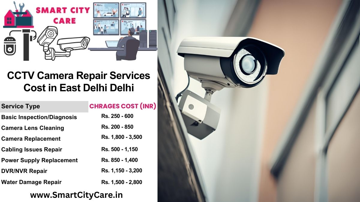 CCTV camera repair services charges in Delhi, East Delhi