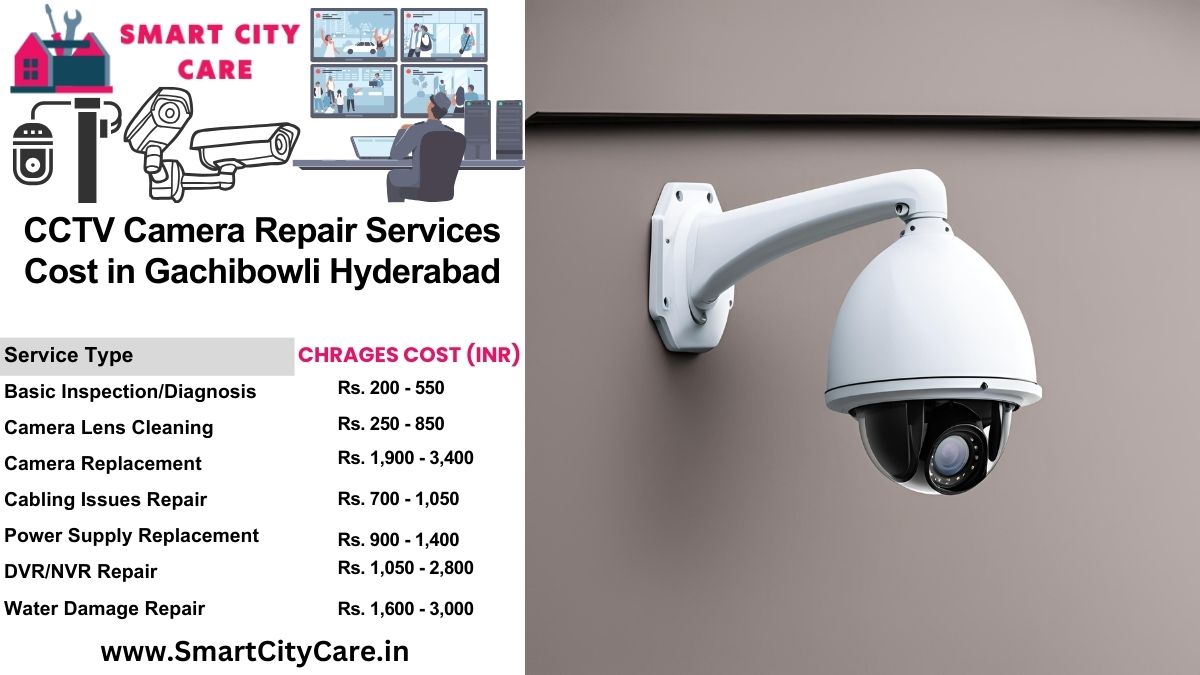 CCTV camera repair services charges list in Hyderabad, Gachibowli