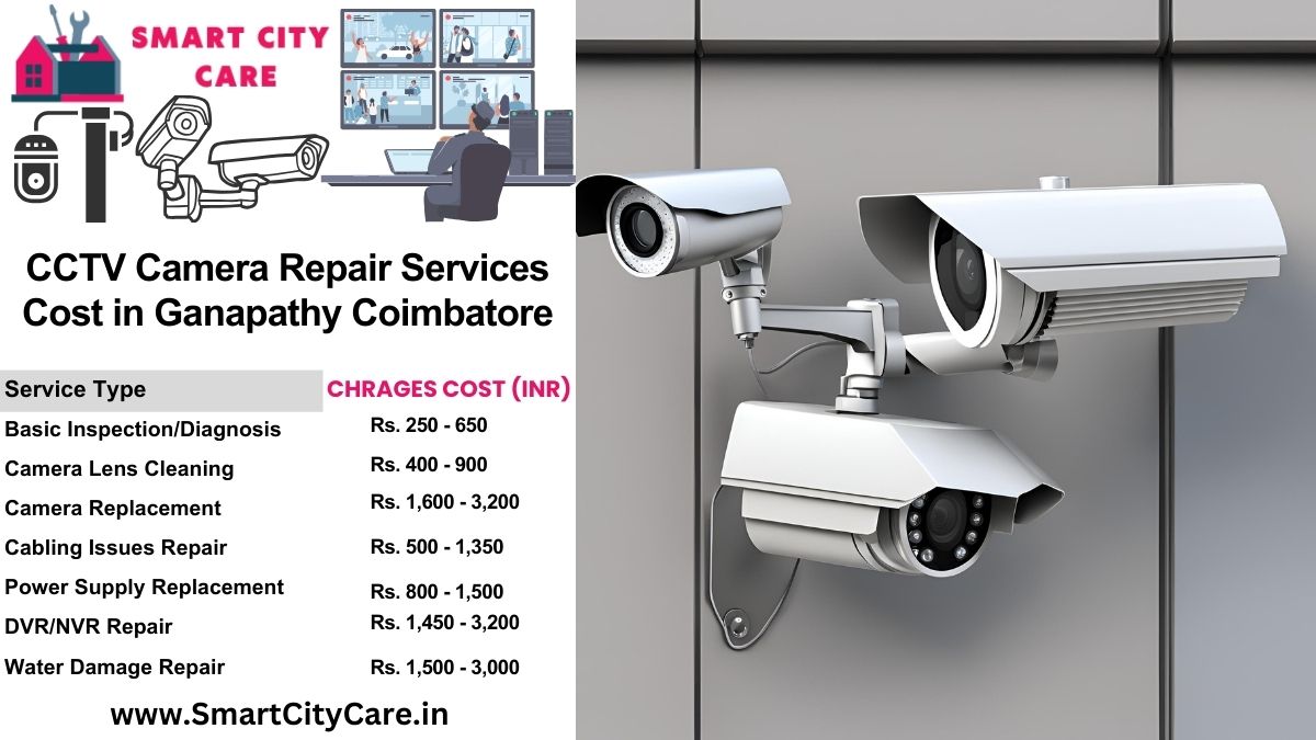 CCTV camera repair services charges list in Coimbatore, Ganapathy