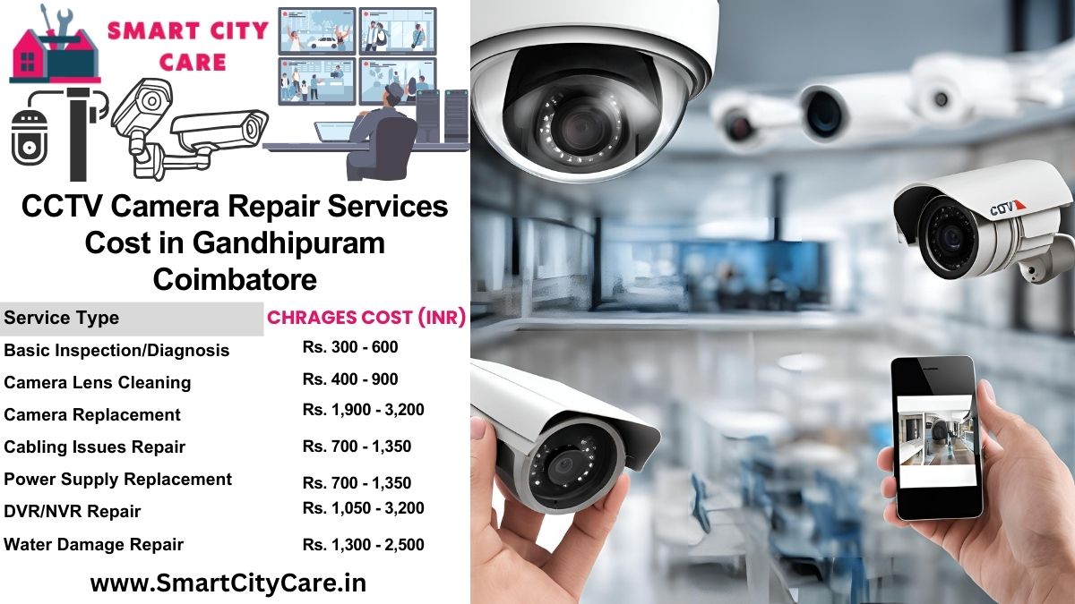 CCTV camera repair services charges list in Coimbatore, Gandhipuram