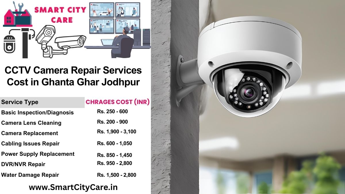 CCTV camera repair services charges list in Jodhpur, Ghanta Ghar