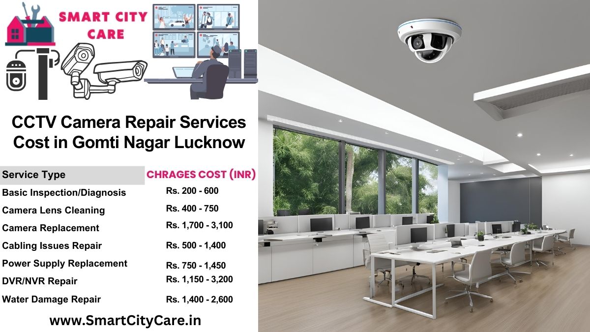 CCTV camera repair services charges list in Lucknow, Gomti Nagar