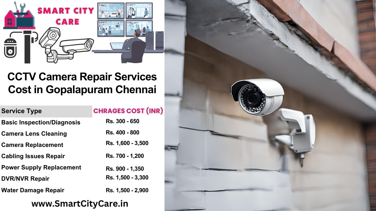 CCTV camera repair services charges list in Chennai, Gopalapuram