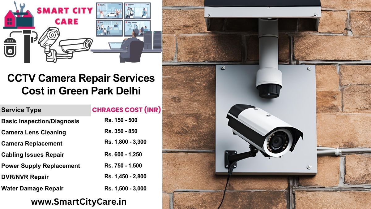 CCTV camera repair services charges list in Delhi, Green Park