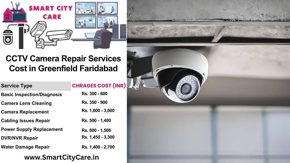 CCTV camera repair services charges list in Faridabad, Greenfield