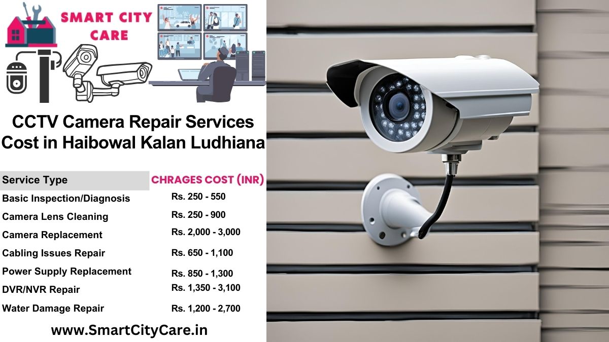 CCTV camera repair services charges list in Ludhiana, Haibowal Kalan