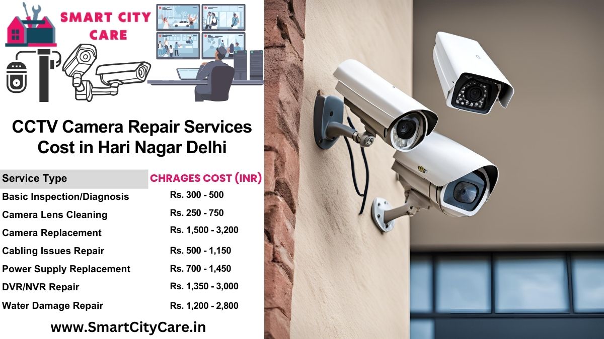 CCTV camera repair services charges list in Delhi, Hari Nagar