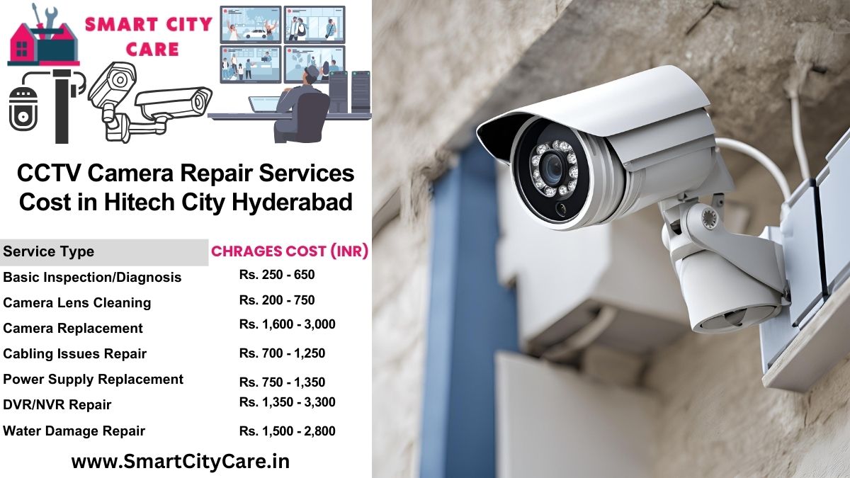 CCTV camera repair services charges list in Hyderabad, Hitech City