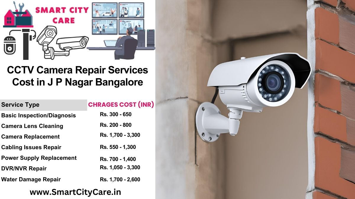 CCTV camera repair services charges list in Bangalore, J. P. Nagar