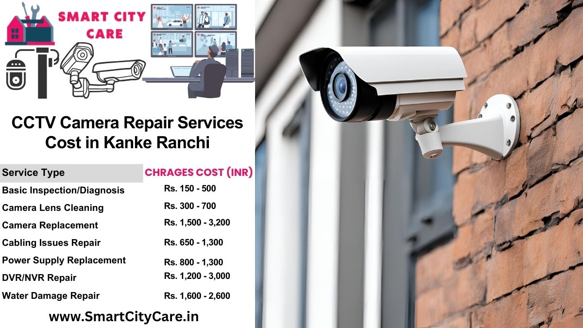 CCTV camera repair services charges list in Ranchi, Kanke