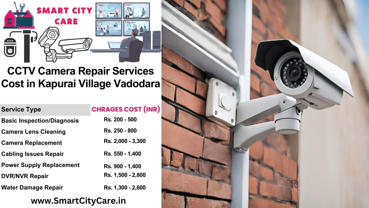 CCTV camera repair services charges list in Vadodara, Kapurai Village