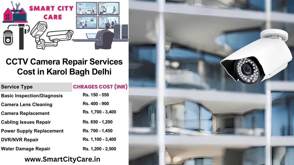 CCTV camera repair services charges list in Delhi, Karol Bagh