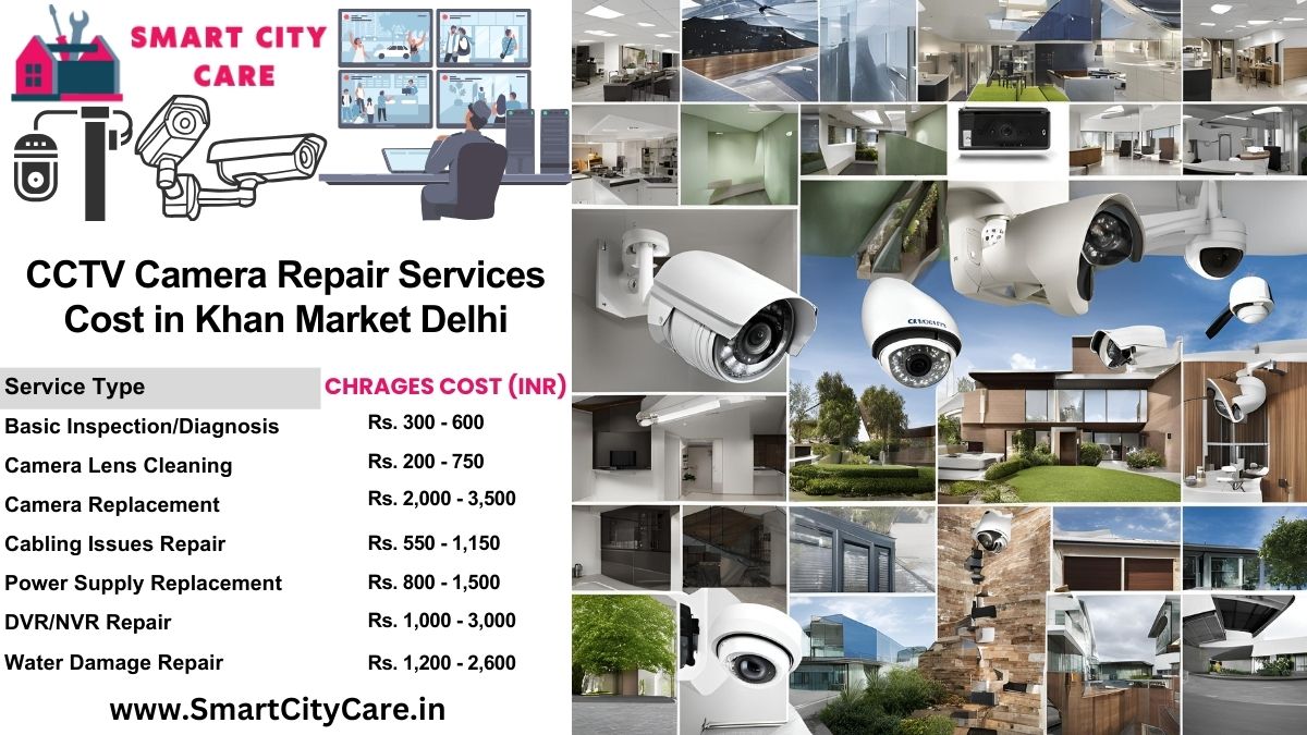 CCTV camera repair services charges list in Delhi, Khan Market