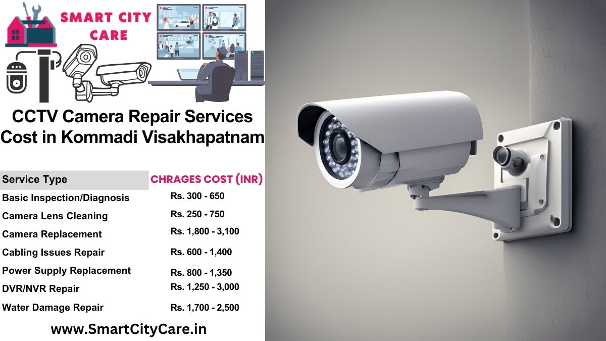 CCTV camera repair services charges list in Visakhapatnam, Kommadi