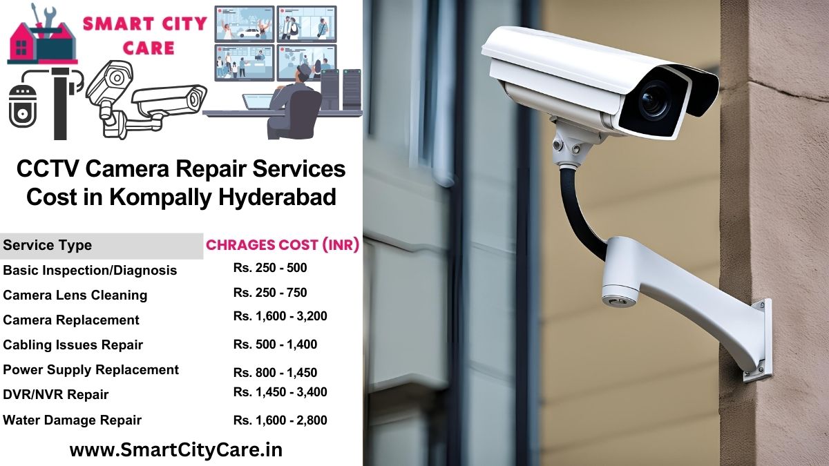 CCTV camera repair services charges list in Hyderabad, Kompally