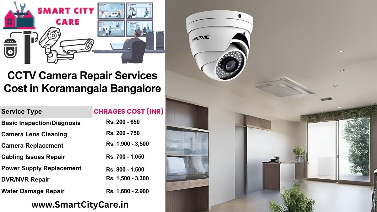 CCTV camera repair services charges list in Bangalore, Koramangala