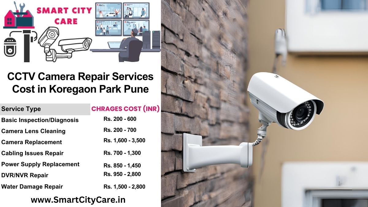 CCTV camera repair services charges list in Pune, Koregaon Park