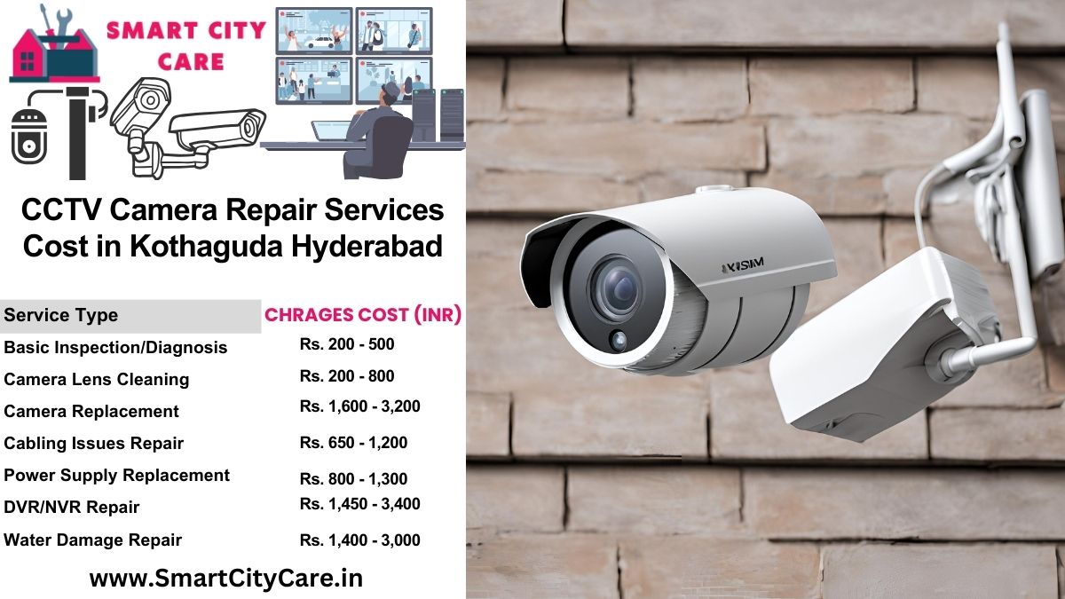 CCTV camera repair services charges list in Hyderabad, Kothaguda