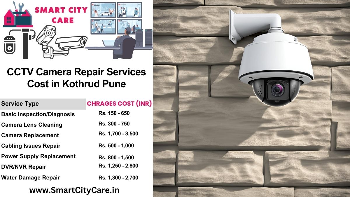 CCTV camera repair services charges list in Pune, Kothrud