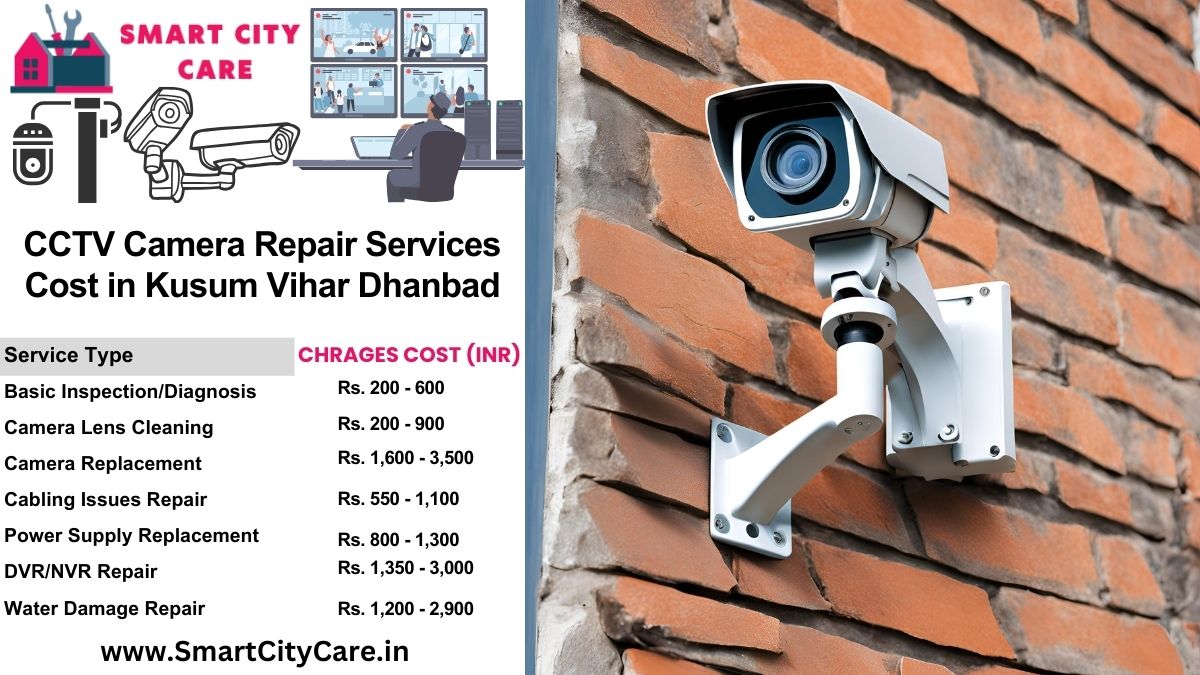 CCTV camera repair services charges list in Dhanbad, Kusum Vihar
