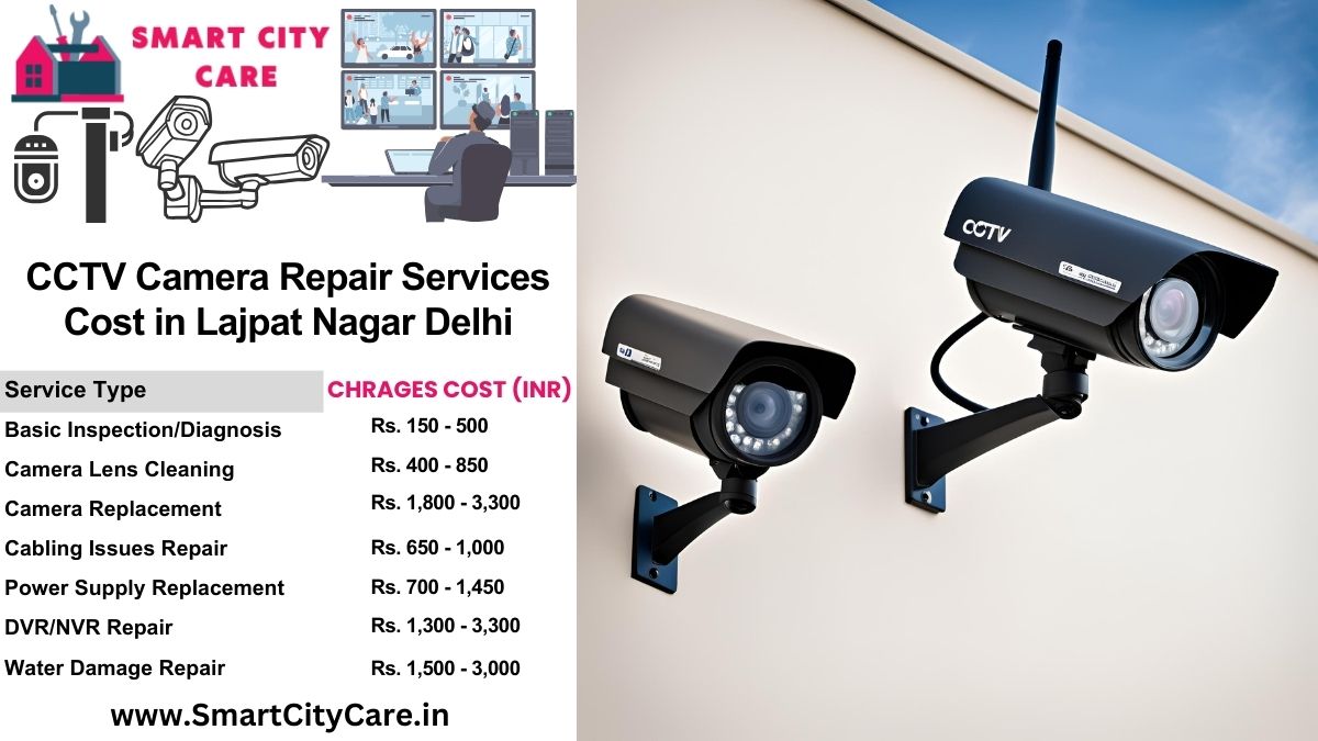 CCTV camera repair services charges list in Delhi, Lajpat Nagar