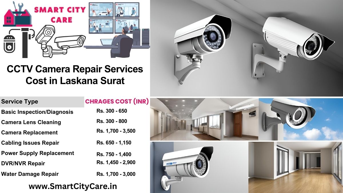 CCTV camera repair services charges list in Surat, Laskana