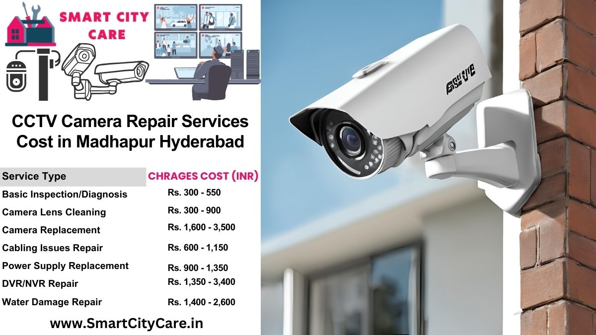 CCTV camera repair services charges list in Hyderabad, Madhapur