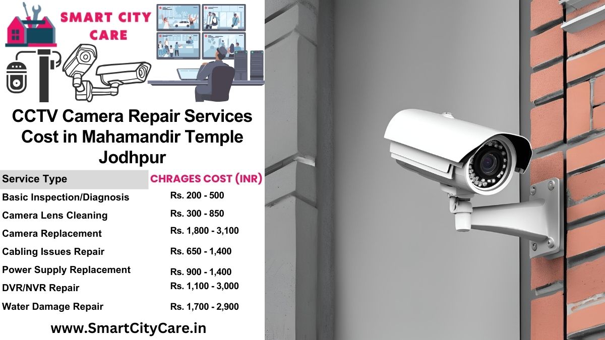 CCTV camera repair services charges list in Jodhpur, Mahamandir Temple