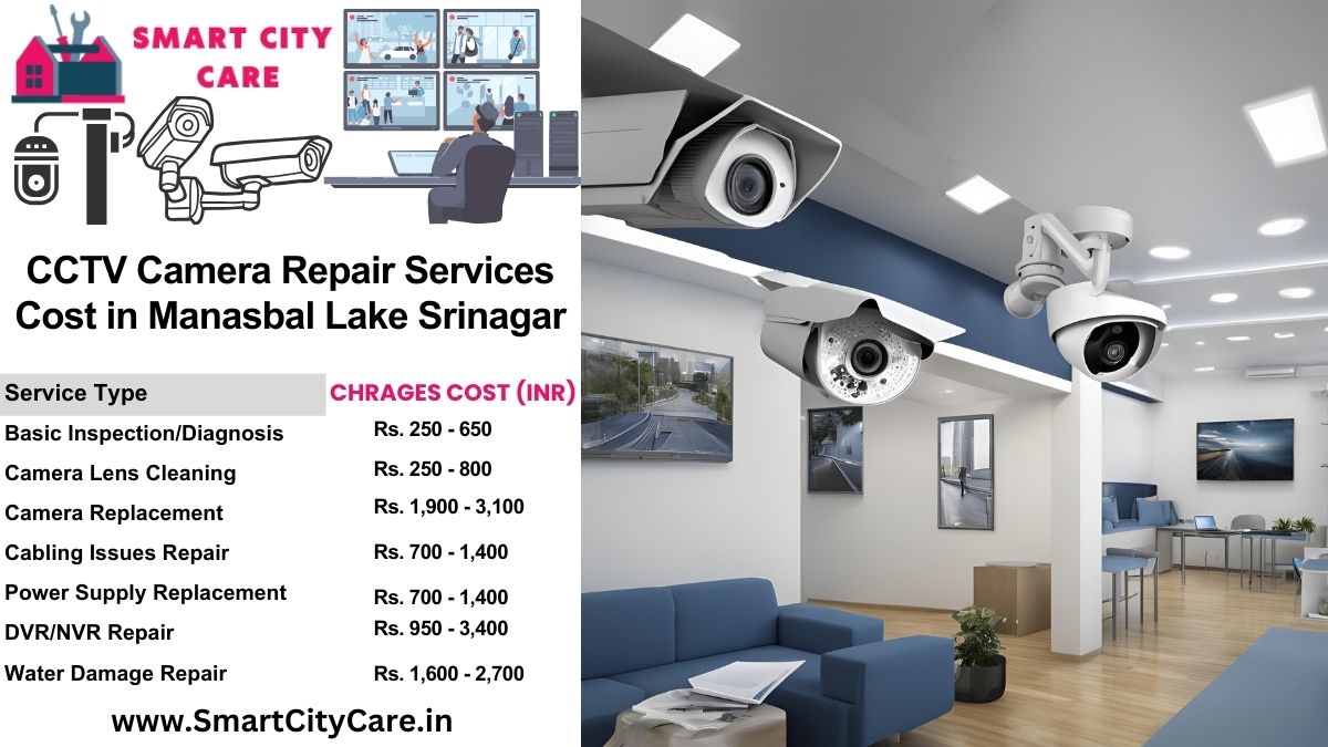 CCTV camera repair services charges list in Srinagar, Manasbal Lake