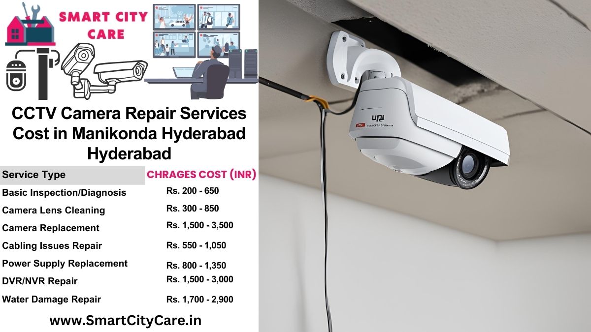 CCTV camera repair services charges list in Hyderabad, Manikonda, hyderabad